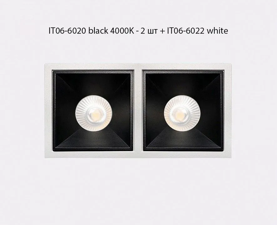 Встраиваемый светильник Italline IT06-6020 IT06-6020 black 4000K - 2 шт. + IT06-6022 black