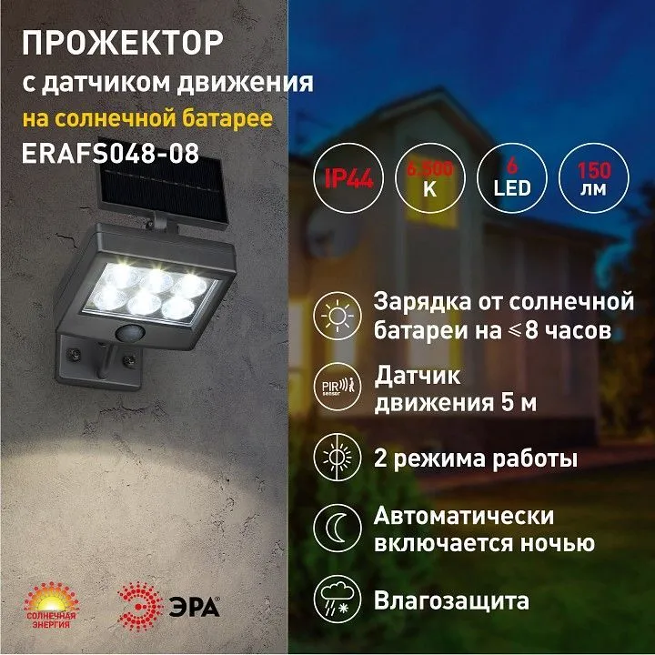 Настенный прожектор Эра  ERAFS048-08
