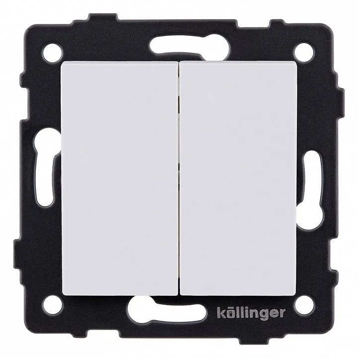 Выключатель двухклавишный без рамки Kollinger  REA-S-007WM