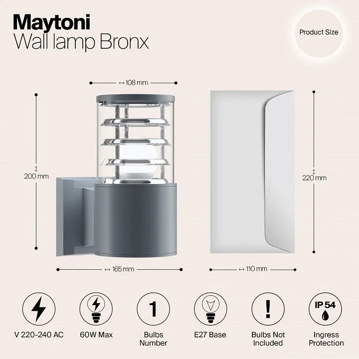 Светильник на штанге Maytoni Outdoor Бронкс O576WL-01GR