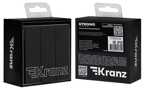Выключатель трехклавишный без рамки Kranz STRONG KR-78-0707-5