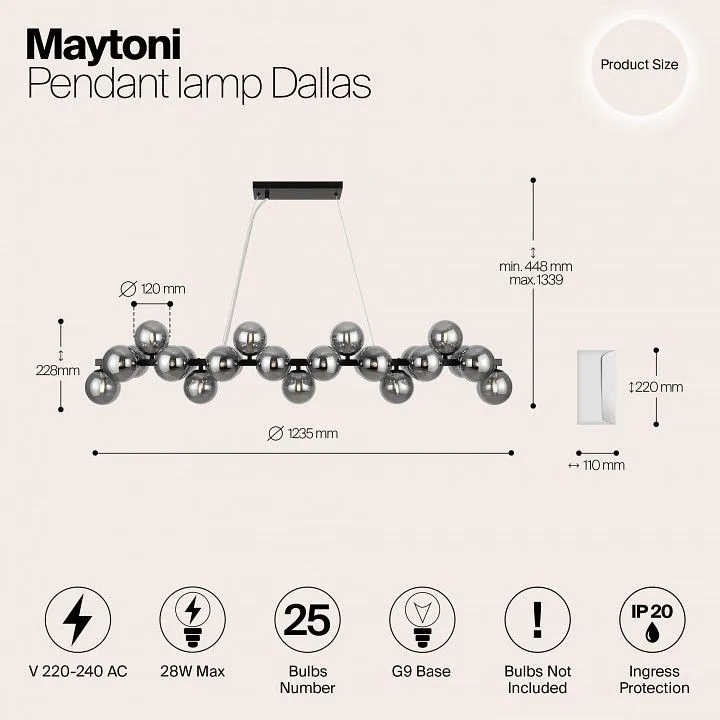 Подвесная люстра Maytoni Dallas MOD547PL-25B