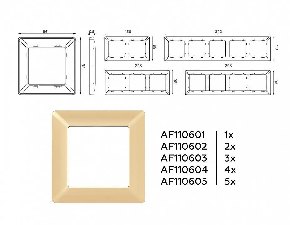 Рамка на 4 поста Ambrella Volt ALFA AF110604