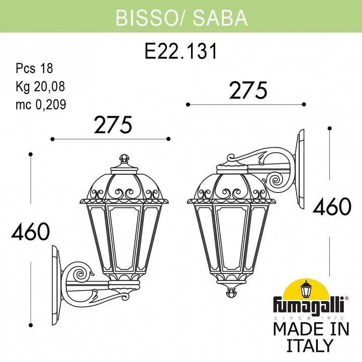 Светильник на штанге Fumagalli SABA K22.131.000.WYE27