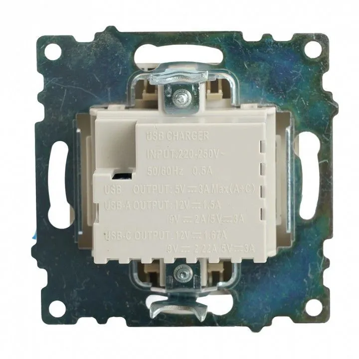 Розетка 2хUSB type A и C без рамки Stekker Катрин 50053