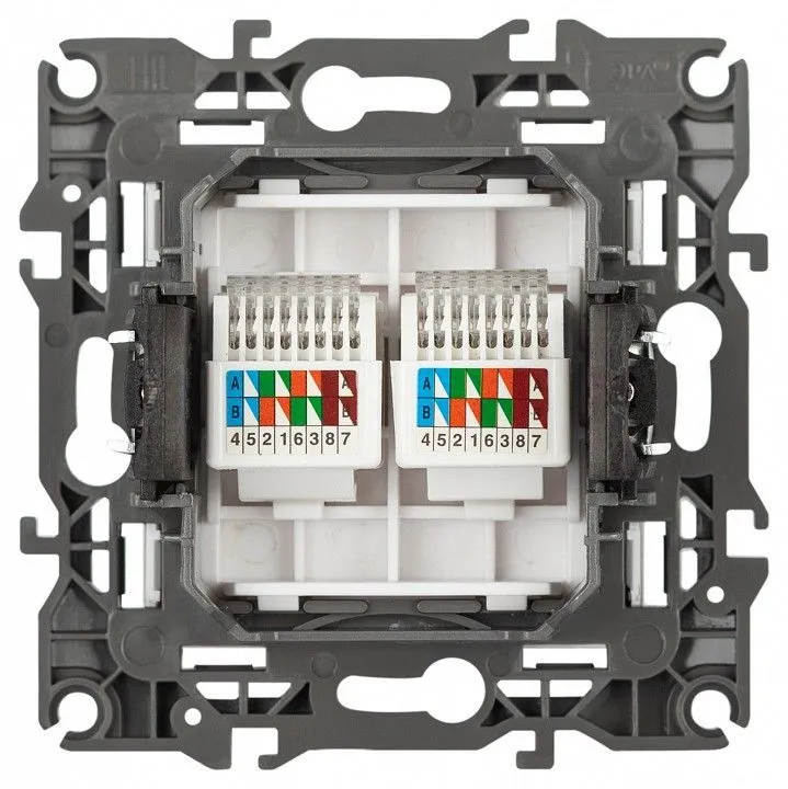 Розетка двойная Ethernet RJ-45 без рамки Эра Эра 12 12-3108-01М