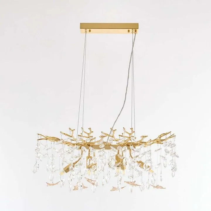Подвесная люстра Arte Milano Веточка 230210.700.6.E14.D2 GD BUT-Amber