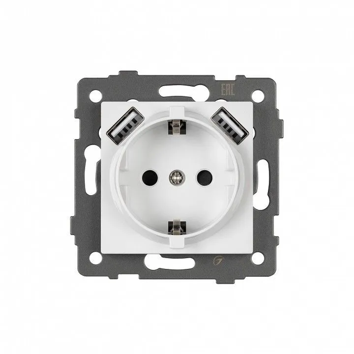 Розетка с заземлением и 2хUSB type A, без рамки Arlight SCT 049818