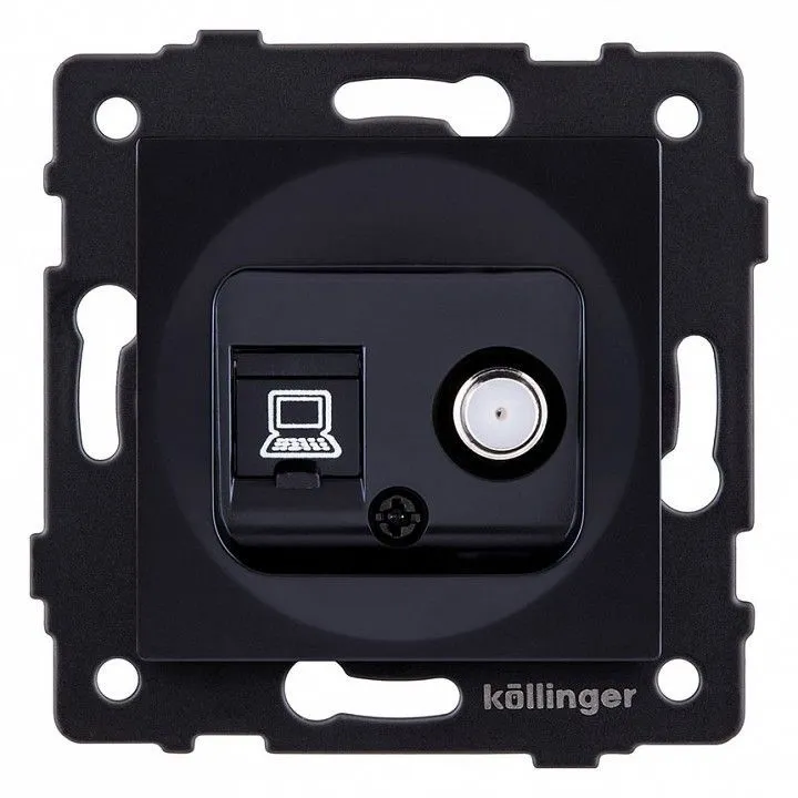 ТВ-розетка и SAT-розетка оконечная без рамки Kollinger  REA-014BK
