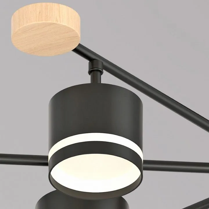 Люстра на штанге Reluce 78730 78730-0.3-08 GX53 BK+WOOD