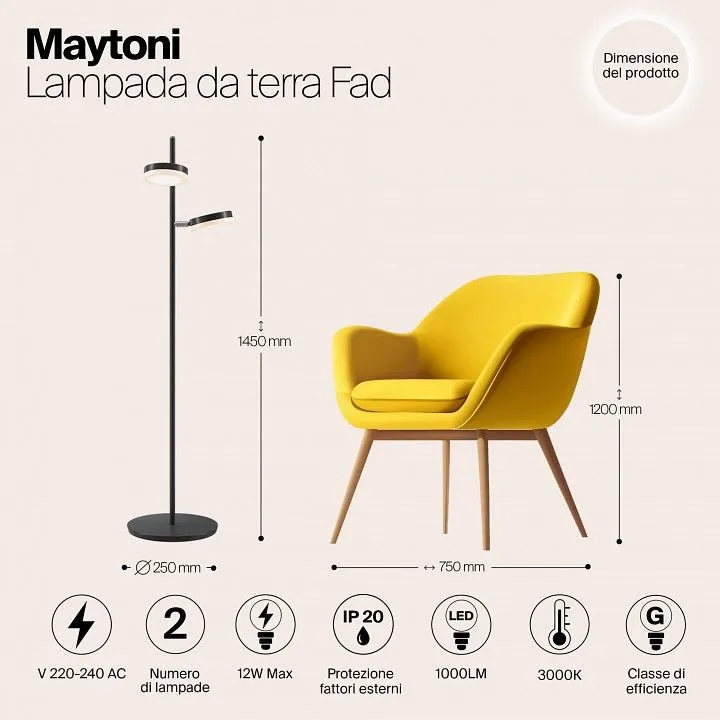 Торшер Maytoni ФАД MOD070FL-L12B3K