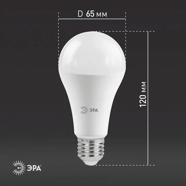 Лампа светодиодная Эра Стандарт E27 19Вт 6000K LED A65-19W-860-E27