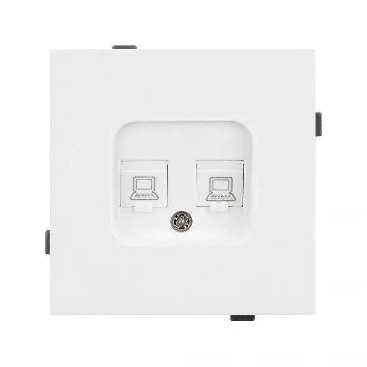 Розетка двойная Ethernet RJ-45 и со шторками, без рамки Arlight SCT-TENDO 054100