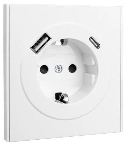 Розетка с заземлением и со шторкой и 2хUSB, без рамки Kranz STRONG KR-78-0704-4
