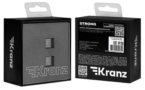 Розетка двойная Ethernet RJ-45 без рамки Kranz STRONG KR-78-0725-6