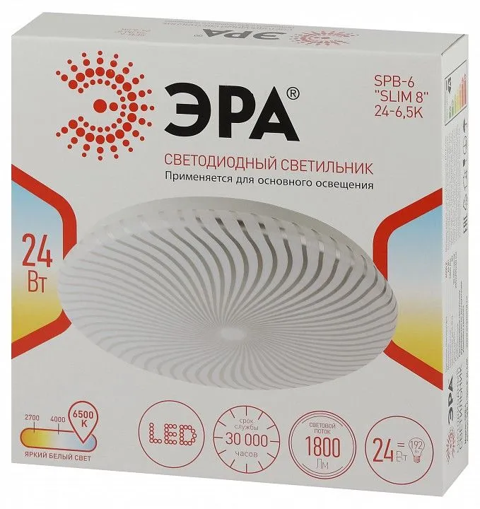Накладной светильник Эра Slim SPB-6 Slim 8 24-6K
