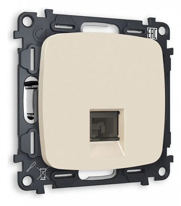 Розетка телефонная RJ-11 со штрокой, без рамки Ambrella Volt OMEGA MO332030