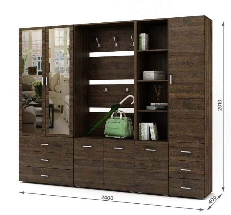 Стенка для прихожей ВМФ Мартин-4 ПРМ-4-ДАТ Стенка для прихожей ВМФ Мартин-4 ПРМ-4-ДАТ