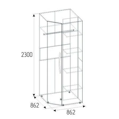 Шкаф платяной Глазов-Мебель Nature Н001736