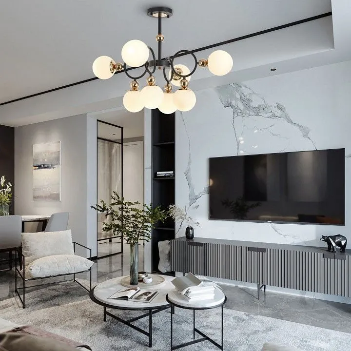 Люстра на штанге Arte Milano Neapolis-73808 274307/8 BK/GD