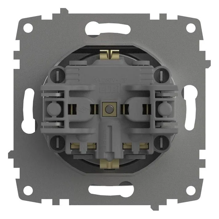 Розетка с заземлением с крышкой, без рамки Elbi Eleсtriс Zena Vega 609-011000-218