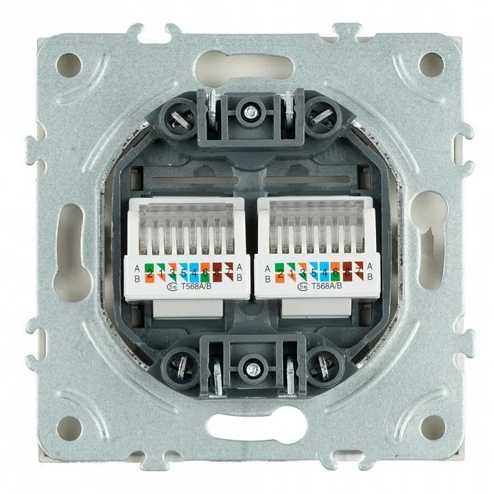 Розетка двойная Ethernet RJ-45 без рамки Stekker Эмили 49900