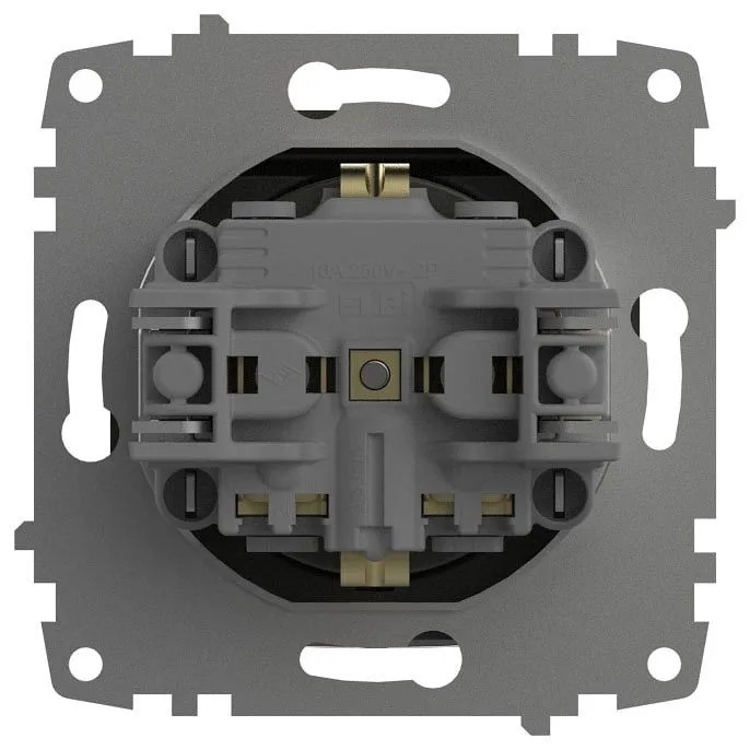 Розетка с заземлением с крышкой, без рамки Elbi Eleсtriс Zena Vega 609-011100-218