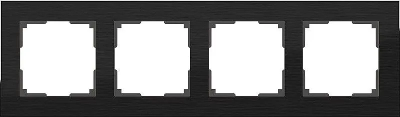 Рамка на 4 поста Werkel Aluminium (черный алюминий) W0041708