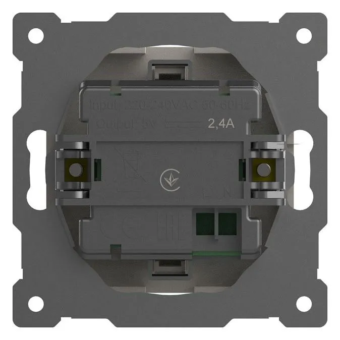 Розетка 2хUSB type A без рамки Elbi Eleсtriс Zena Vega 609-010200-143