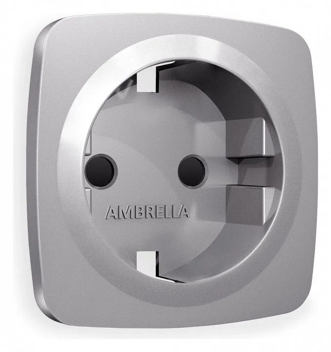 Накладка для розетки с заземлением и со шторками Ambrella Volt OMEGA OP5070