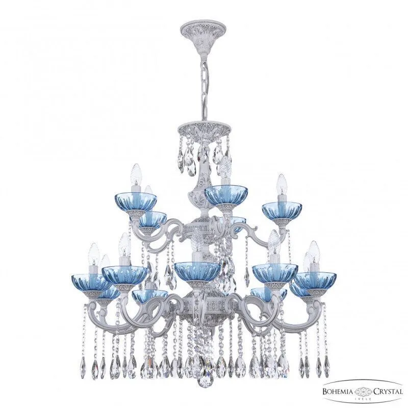 Подвесная люстра Bohemia Ivele Crystal AL7801 AL78101/10+5/250/2D A WMN P Aquamarine/M-1H