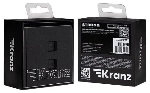Розетка двойная Ethernet RJ-45 без рамки Kranz STRONG KR-78-0725-5