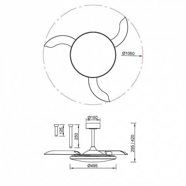 Светильник с вентилятором Mantra Slim Fan 9006