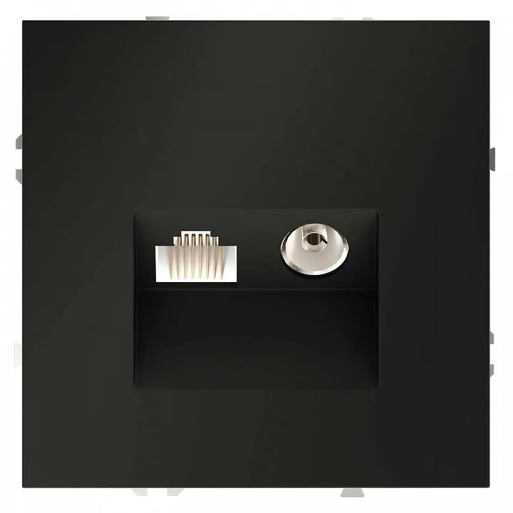 ТВ-розетка и розетка Ethernet RJ-45 без рамки Voltum S70 VLS060708