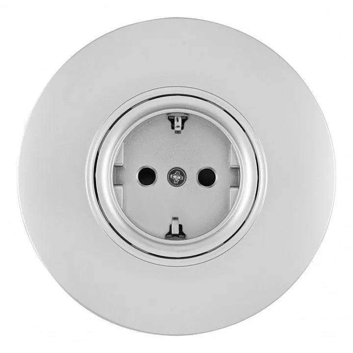 Розетка с заземлением и со шторкой Arte Milano SET08-1 SET08-1-40-1 silver