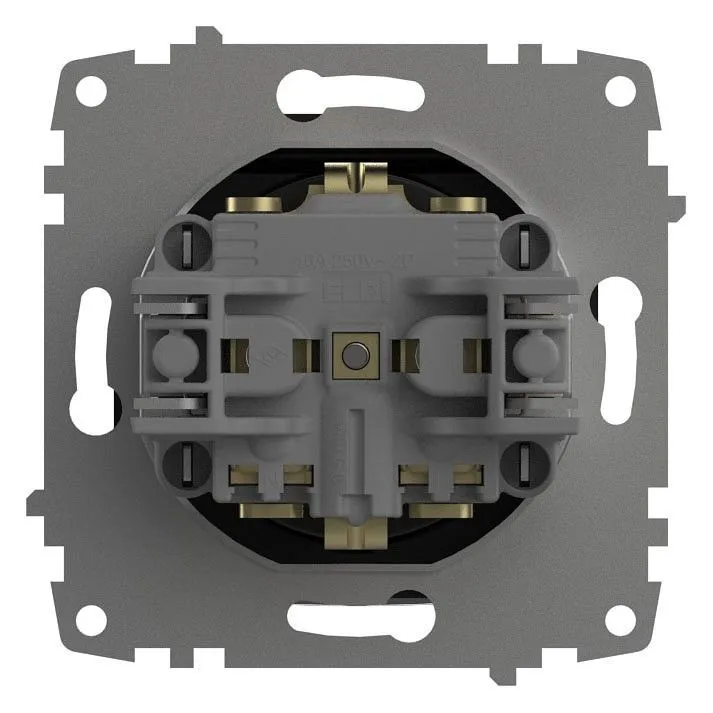 Розетка с заземлением с крышкой, без рамки Elbi Eleсtriс Zena Vega 609-014800-218