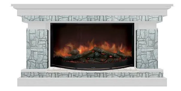 Комплект из электрокамина напольного и портала (143x45x80 см) Брайтон Старый Город Rondo 86 БР000030