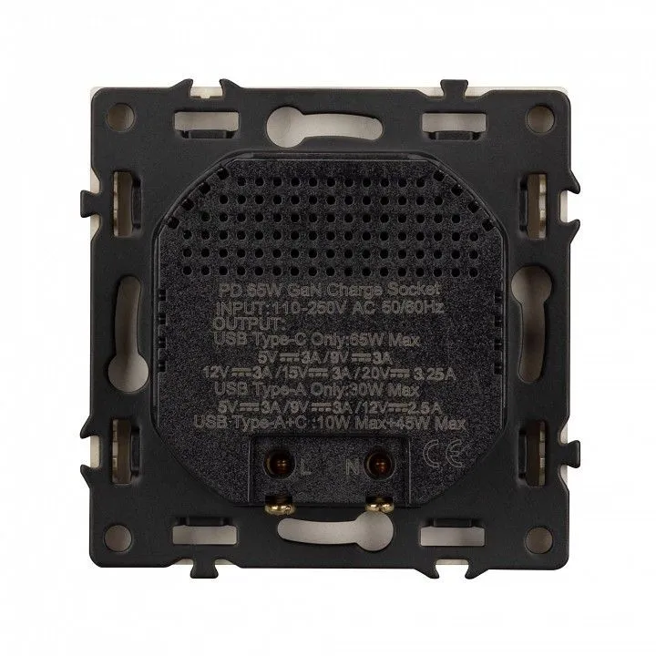 Розетка 2хUSB type A и C без рамки Arlight NOBE 054318(1)
