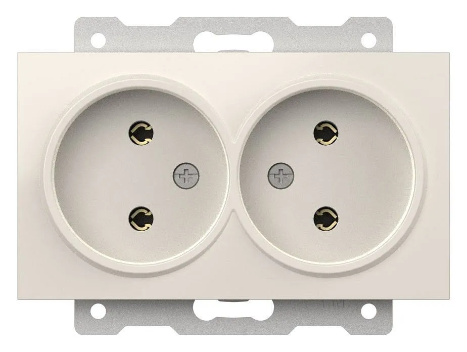 Розетка двойная без заземления, без рамки Elbi Eleсtriс Zena Vega 609-010200-908