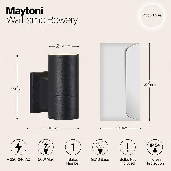 Светильник на штанге Maytoni Outdoor Бауэри O574WL-01B