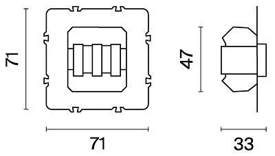 Механизм выключателя трехклавишного Voltum S70 VLS0301M