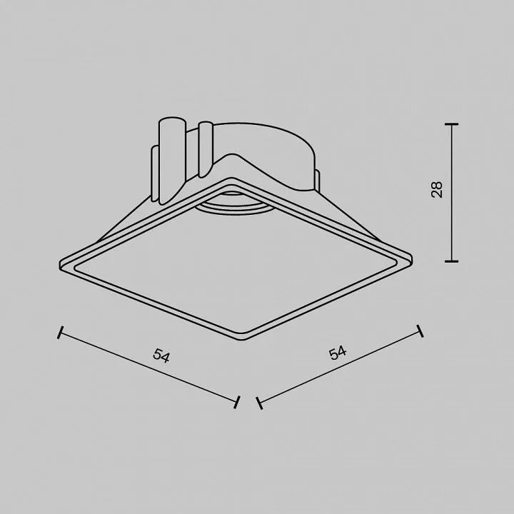 Рамка на 1 светильник Maytoni Technical Аксессуары Ring8-10W-SQ-BS