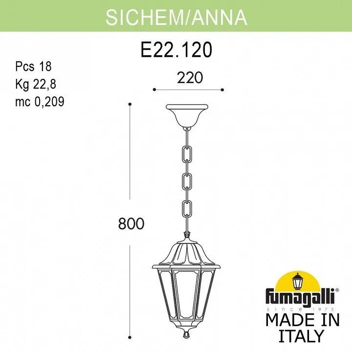 Подвесной светильник Fumagalli ANNA E22.120.000.BXE27