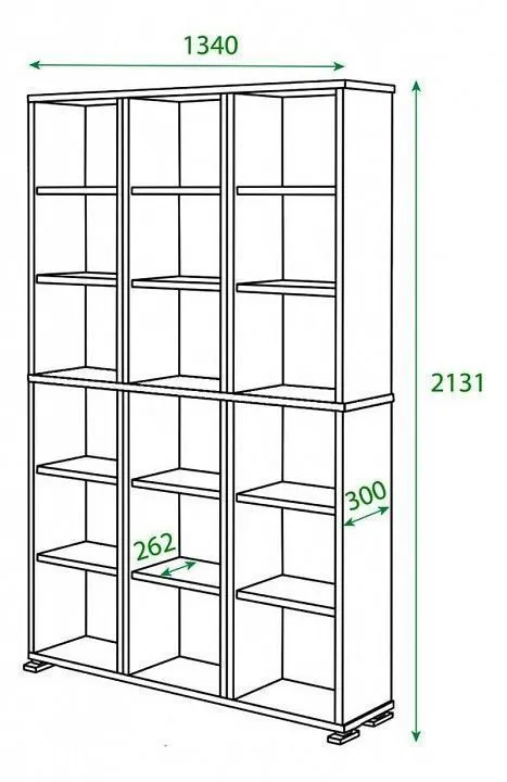 Шкаф книжный Домино ПУ-40-5