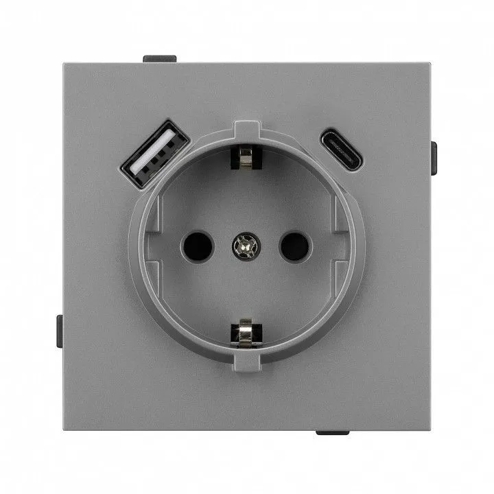 Розетка 2хUSB type A и C без рамки Arlight SCT-TENDO 054088