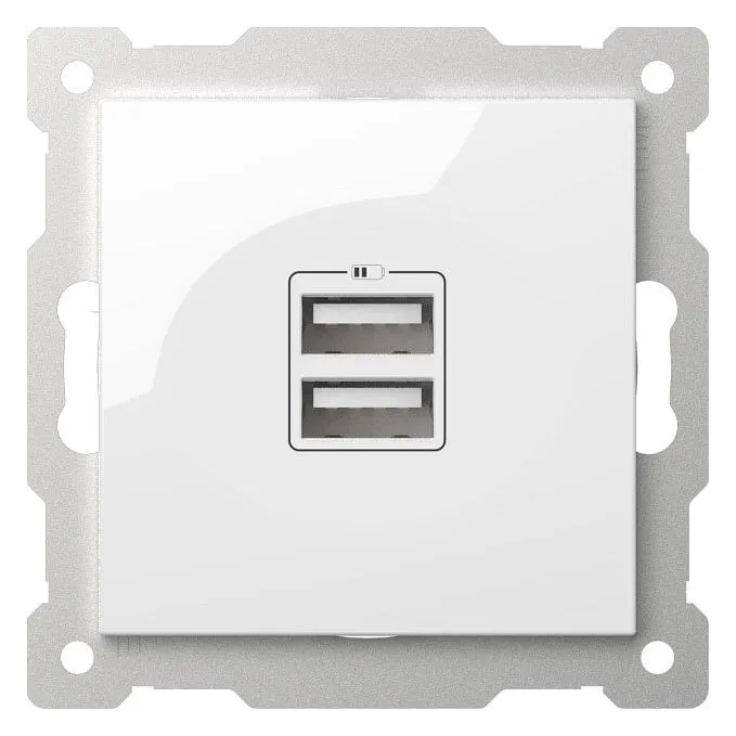Розетка 2хUSB type A без рамки Elbi Eleсtriс Zena Vega 609-015600-143