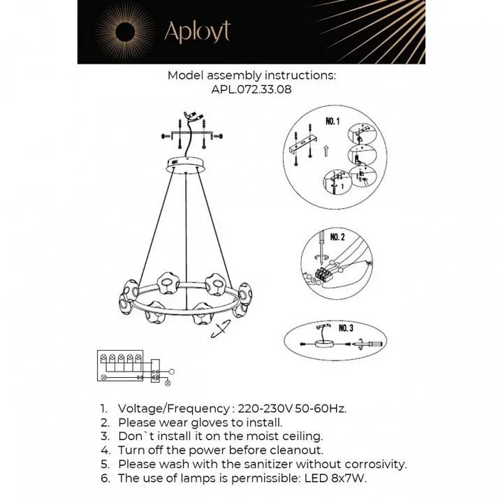 Подвесная люстра Aployt Klarissa APL.072.33.08