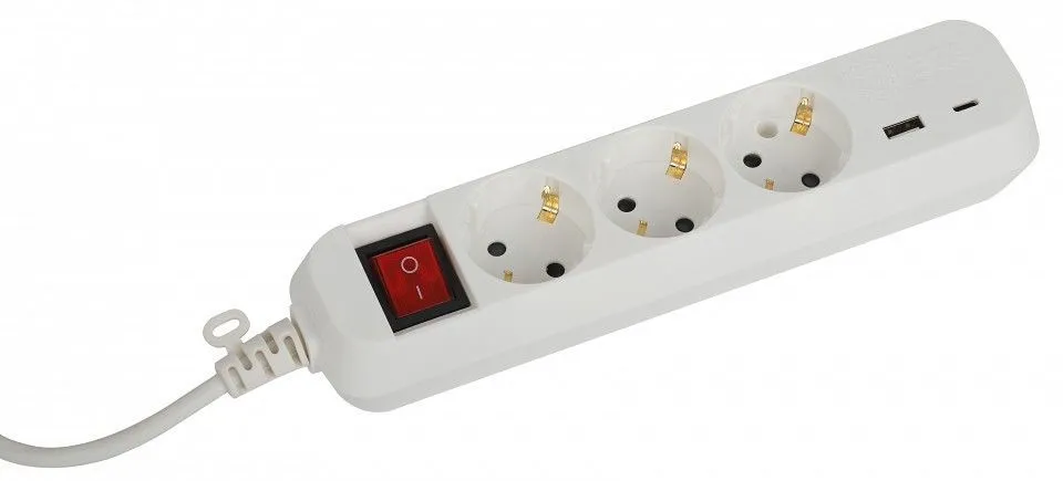 Удлинитель с выключателем Эра  UB-3es-3m-USB