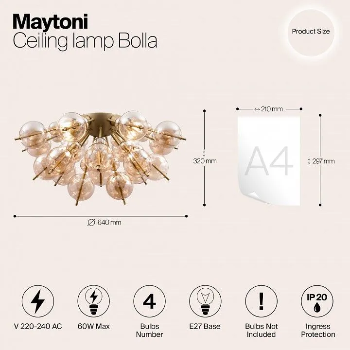 Потолочная люстра Maytoni Болла MOD133CL-04BS