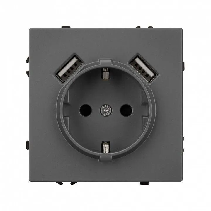 Розетка с заземлением и 2хUSB type A, без рамки Arlight SCT 054291